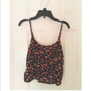 American Eagle Floral Smocked Crop Top